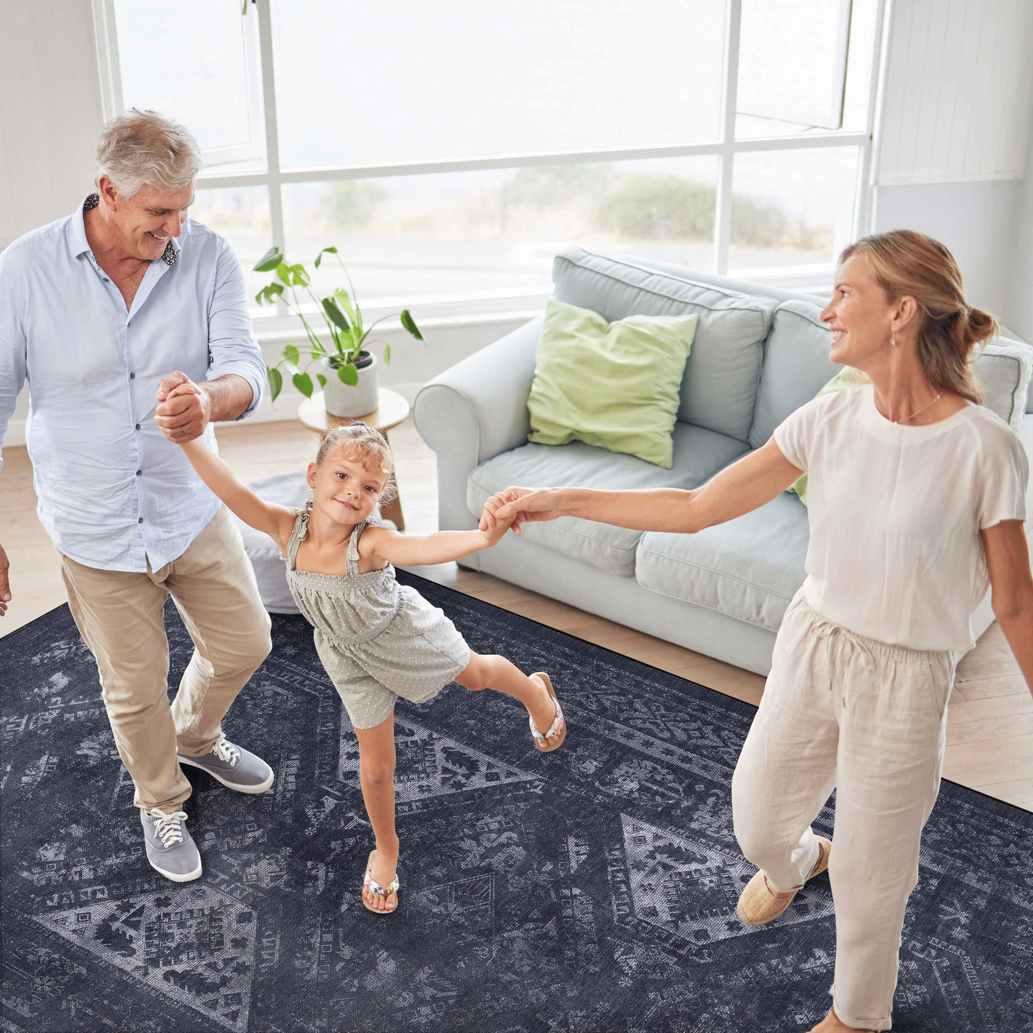 Naar Washable Area Rugs, Low-Pile, Non-Slip, Non-Shedding, Foldable, Kid & Pet Friendly