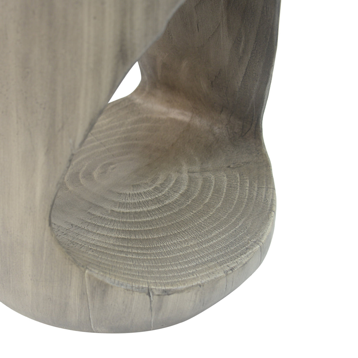 Hollow Side Table Wood-Like Texture Grey
