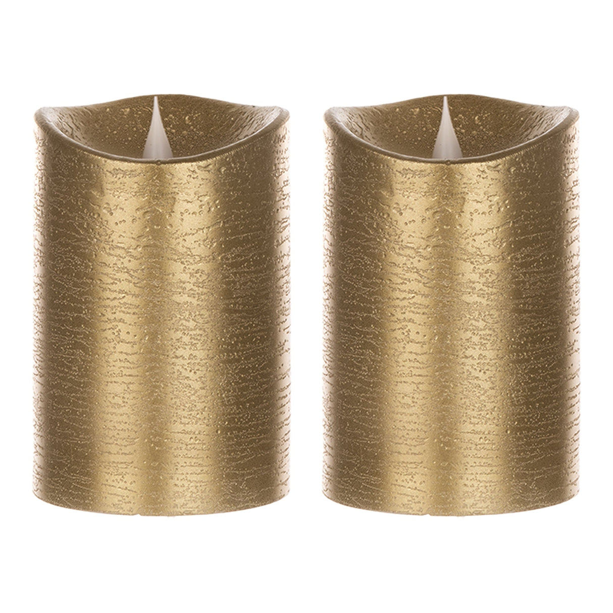 5.25" Gold Simplux Designer LED Candle with remote (Set of 2) - Tuesday Morning - Candles