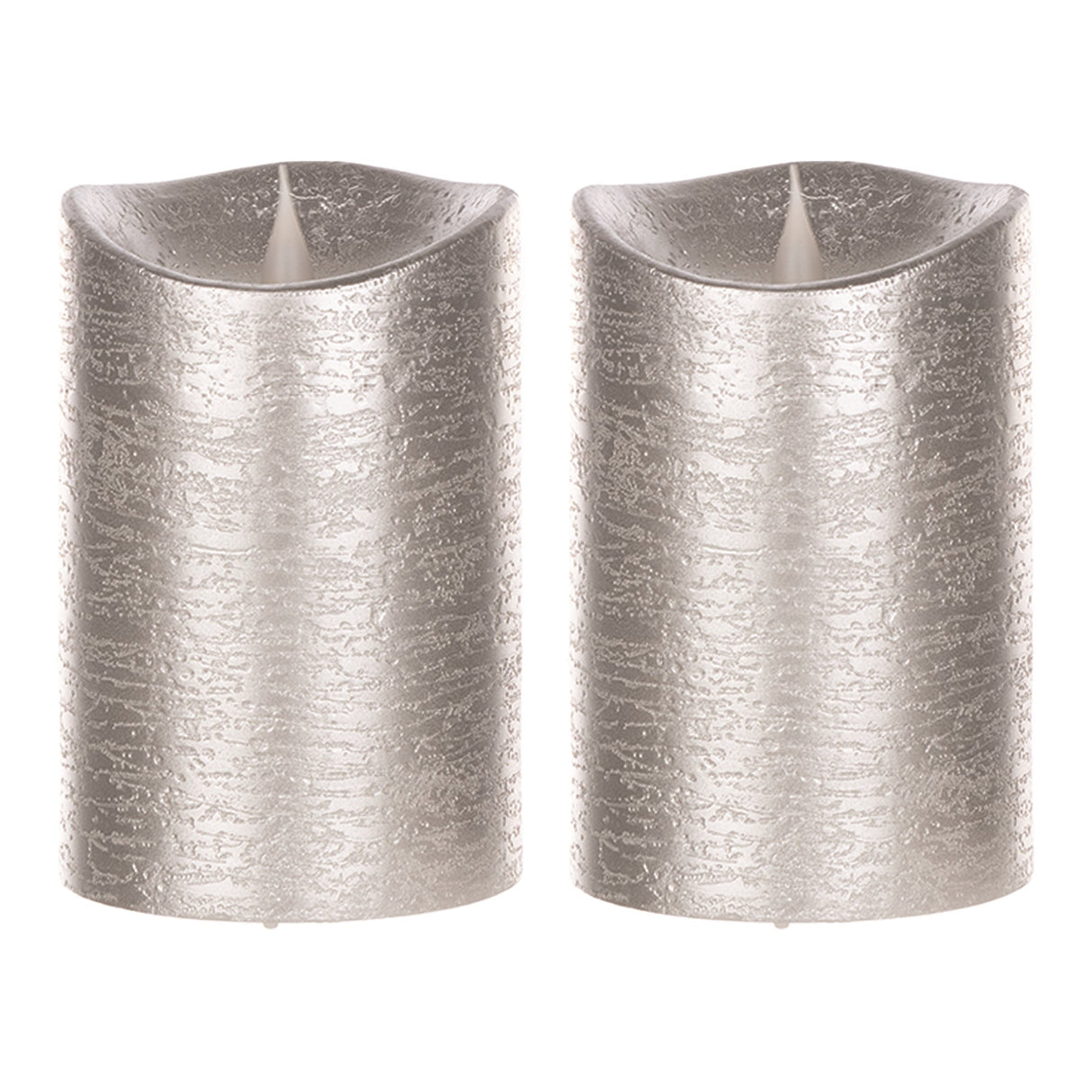 5.25" Silver Simplux Designer LED Candle with remote (Set of 2) - Tuesday Morning - Candles