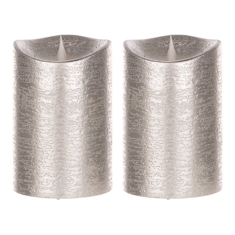 5.25" Silver Simplux Designer LED Candle with remote (Set of 2) - Tuesday Morning - Candles