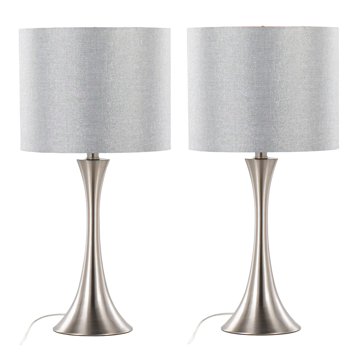 Lenuxe 24" Contemporary Metal Table Lamp Set