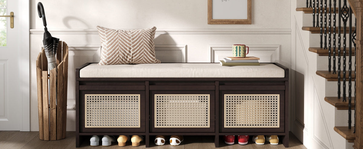 TREXM 48" Entryway Shoe Bench