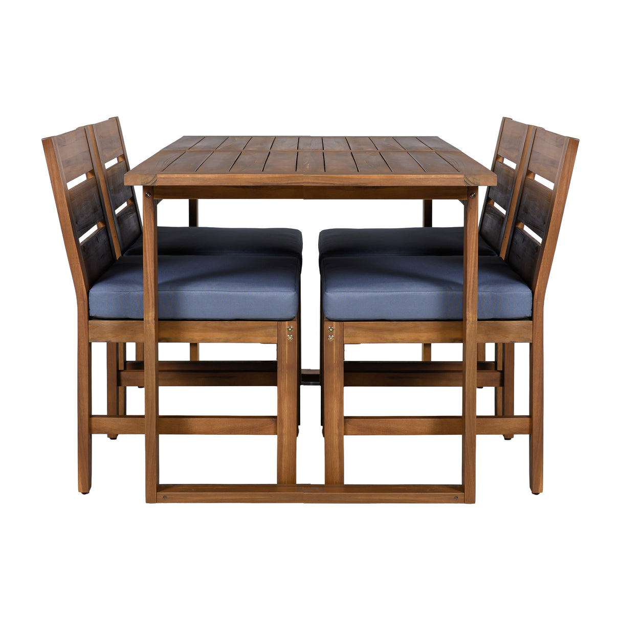 U_STYLE Farmhouse 5-Piece Outdoor Patio Dining Set with Adjustable Legs