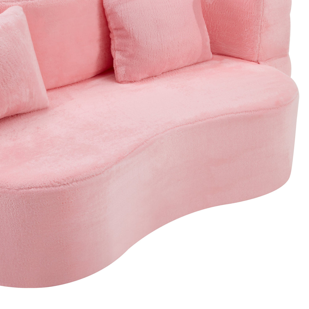71-Inch Folding Sofa Bed in Pink Chenille with High-Density Foam