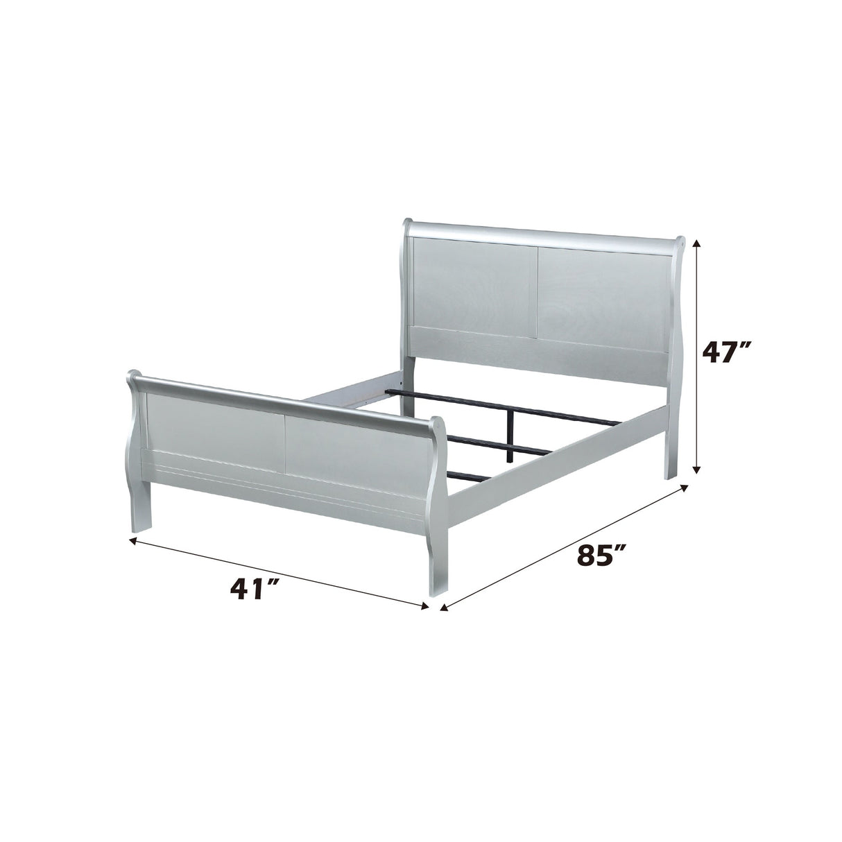 Louis Philippe Platinum Finish Twin Bed
