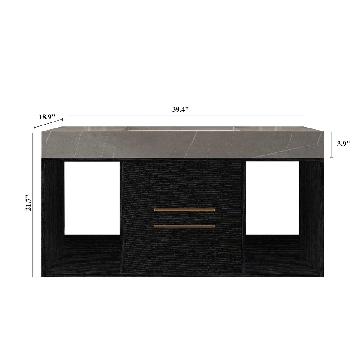 39.4 Inches Single Contemporary Floating Bathroom Vanity