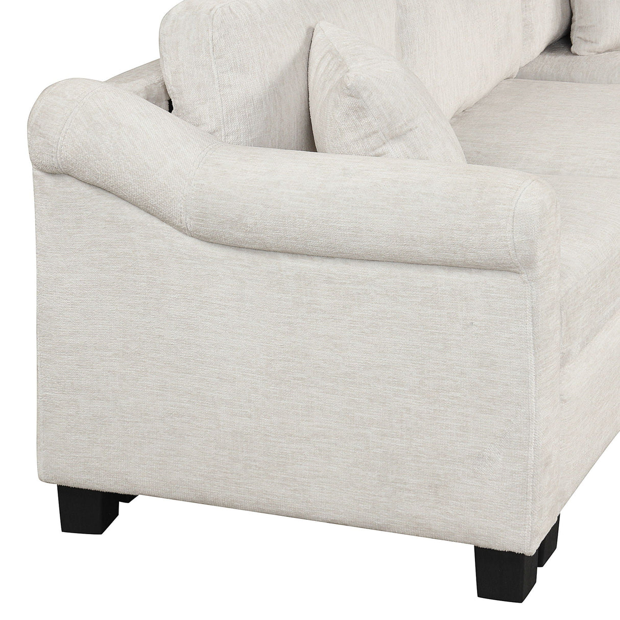 Contemporary U - Shaped Sectional Sofa With Movable Storage Ottoman