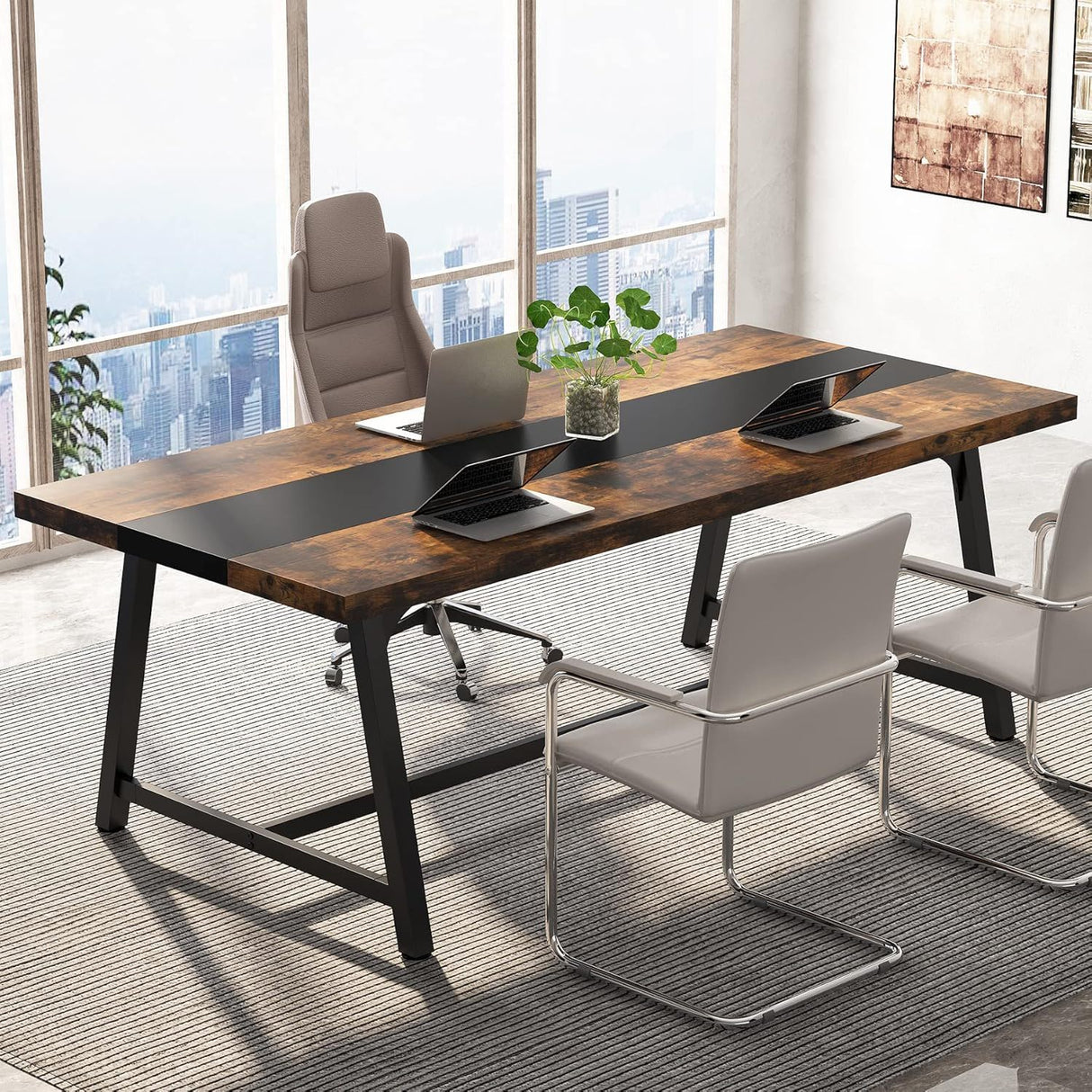 Modern Rectangular Conference Table For 6 - 8 People