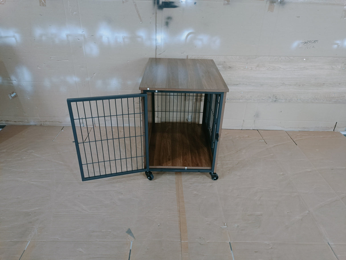 27.2" Dog Crate Furniture with Wheels for Small Dogs