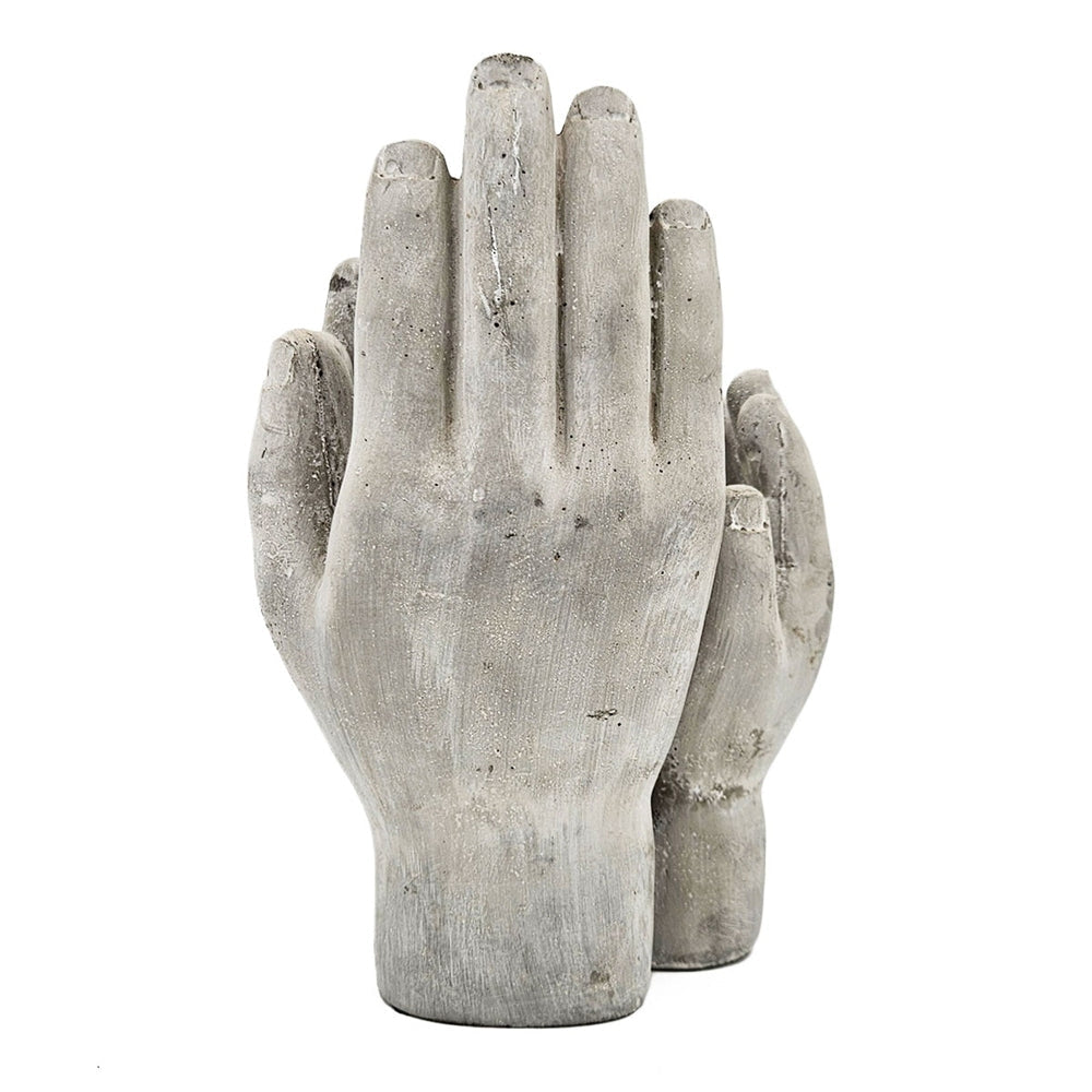 Set of 2 6x6x9' Accepting Hands Accent Cement Hand Decor