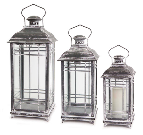 Traditional-Grey-Metal-Lantern-(Set-of-3)-Outdoor-Lighting