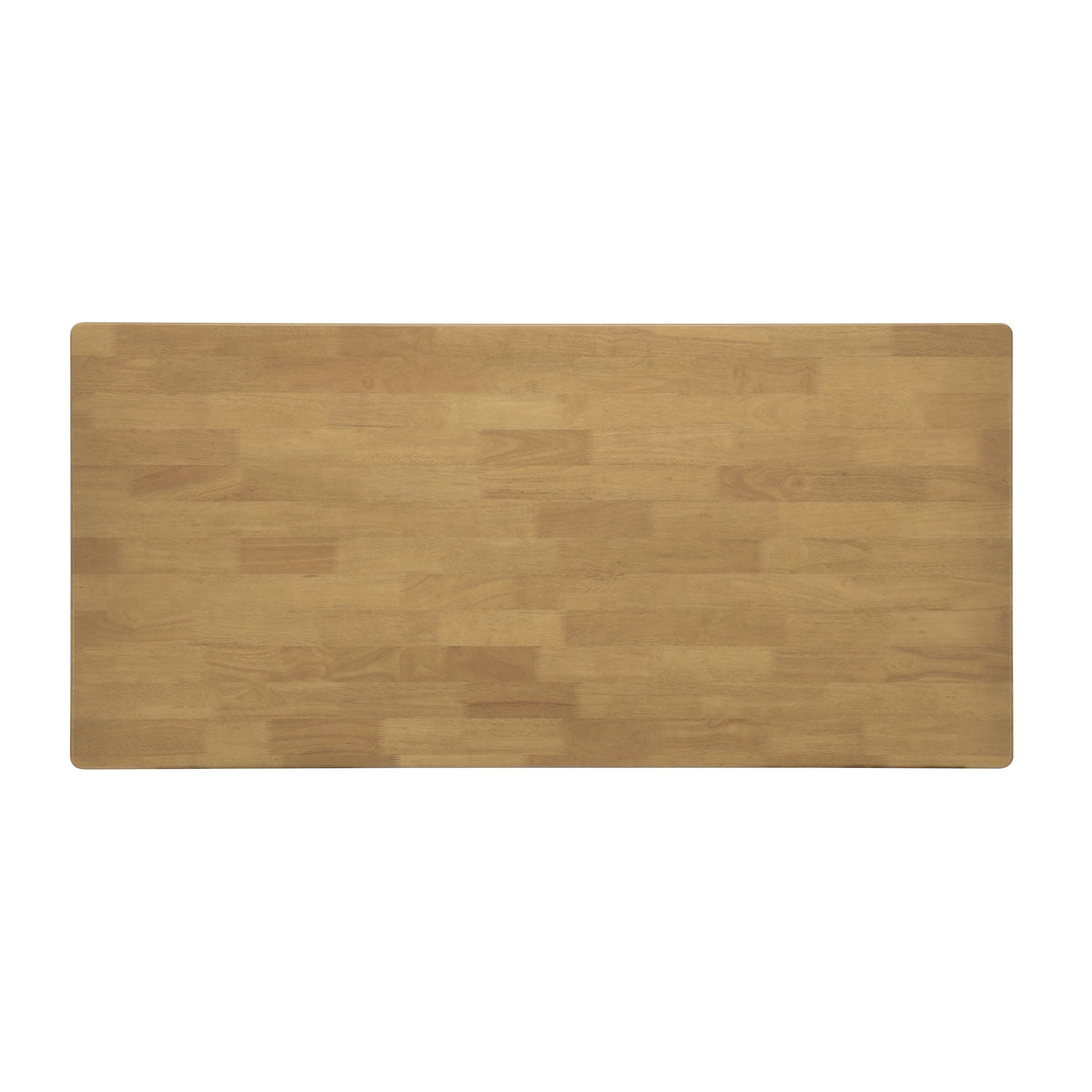 Natural Rubber Wood Dining Table with Rattan Accents