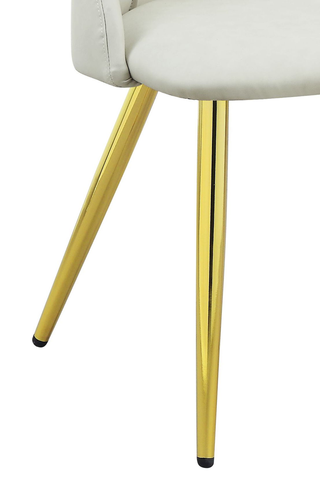 White Synthetic Leather Side Chair Set of 2 with Chrome Legs