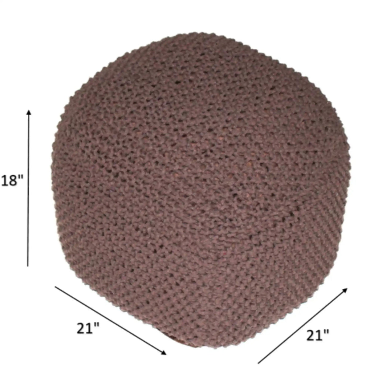 Semi Rounded Pouf Cable Knitted Perfect Seating