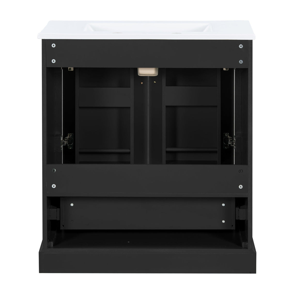 Bathroom Vanity With Sink, 1 Divided Drawer And 2 Soft Close Doors With Double Shelf
