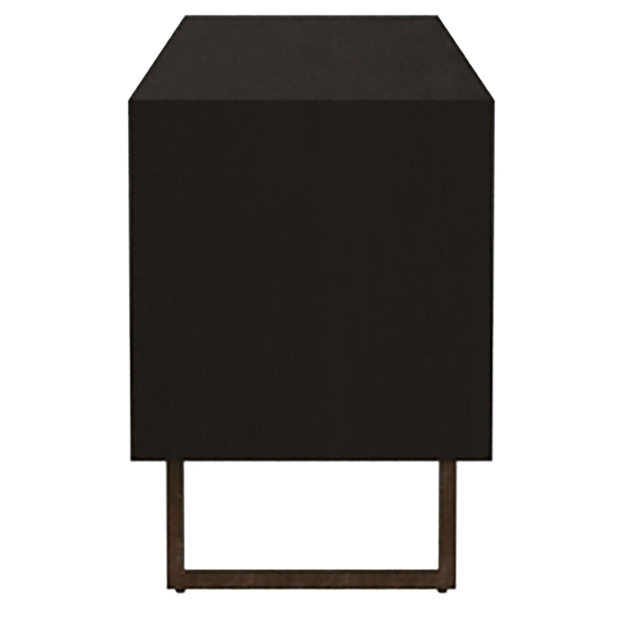 Manaya - 2 Door Stand With Open Shelving And Hidden Storage - Charcoal Black