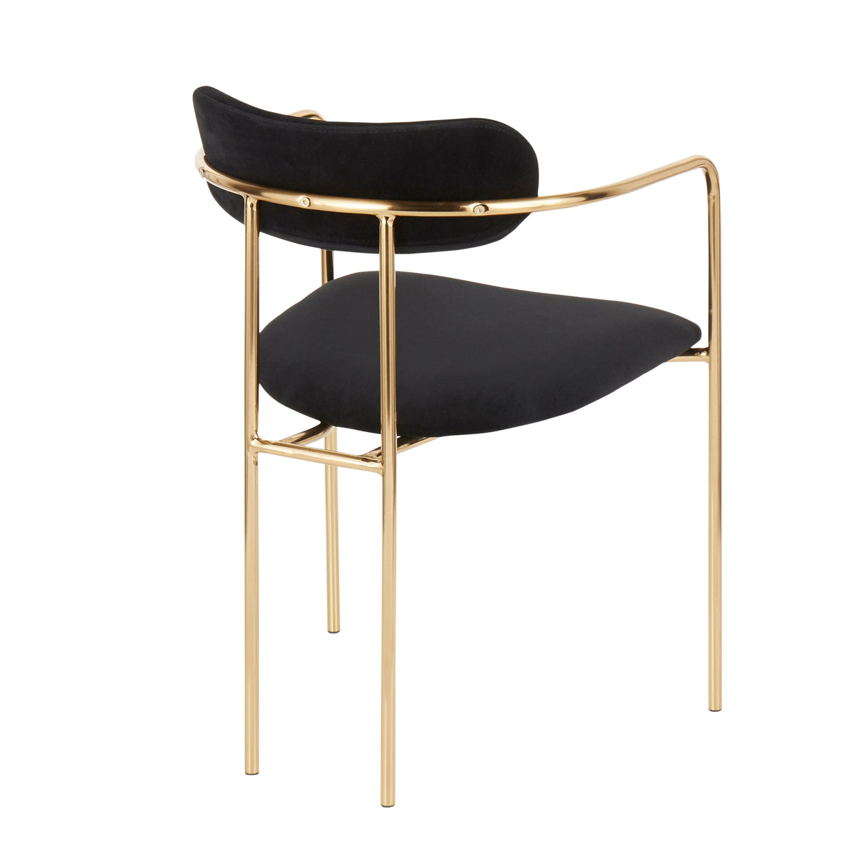 Demi Contemporary Chair in Gold Metal - Set of 2