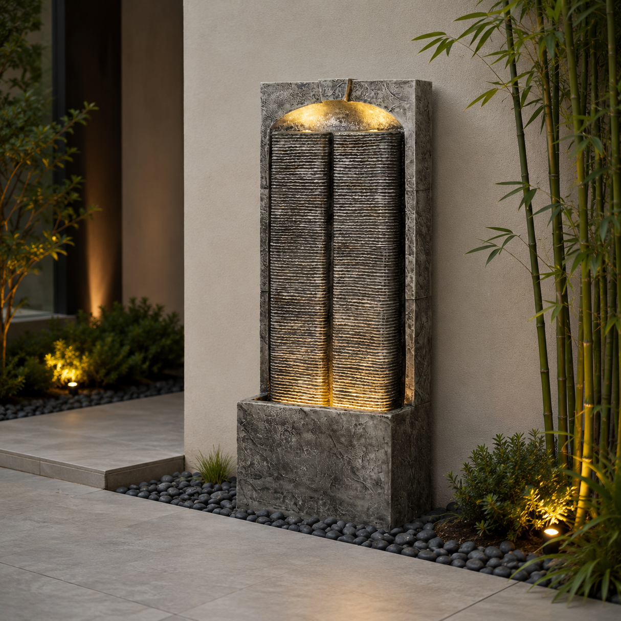 Cascading LED Outdoor Water Fountain - 39" H