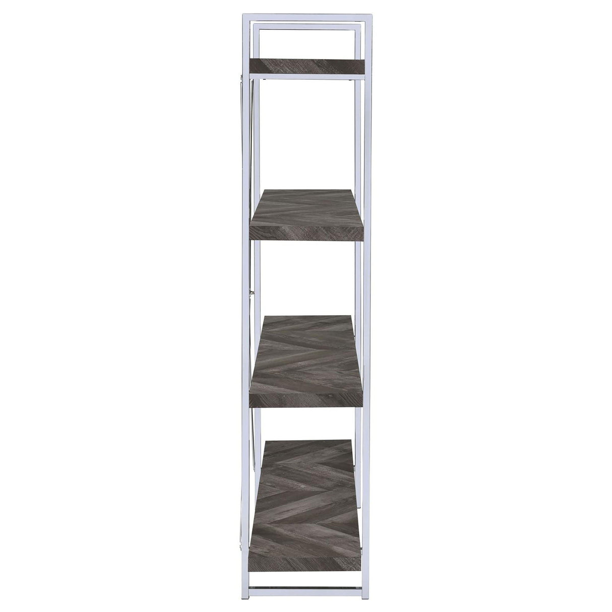Herringbone - Bookcase With Full Length Shelf - Gray