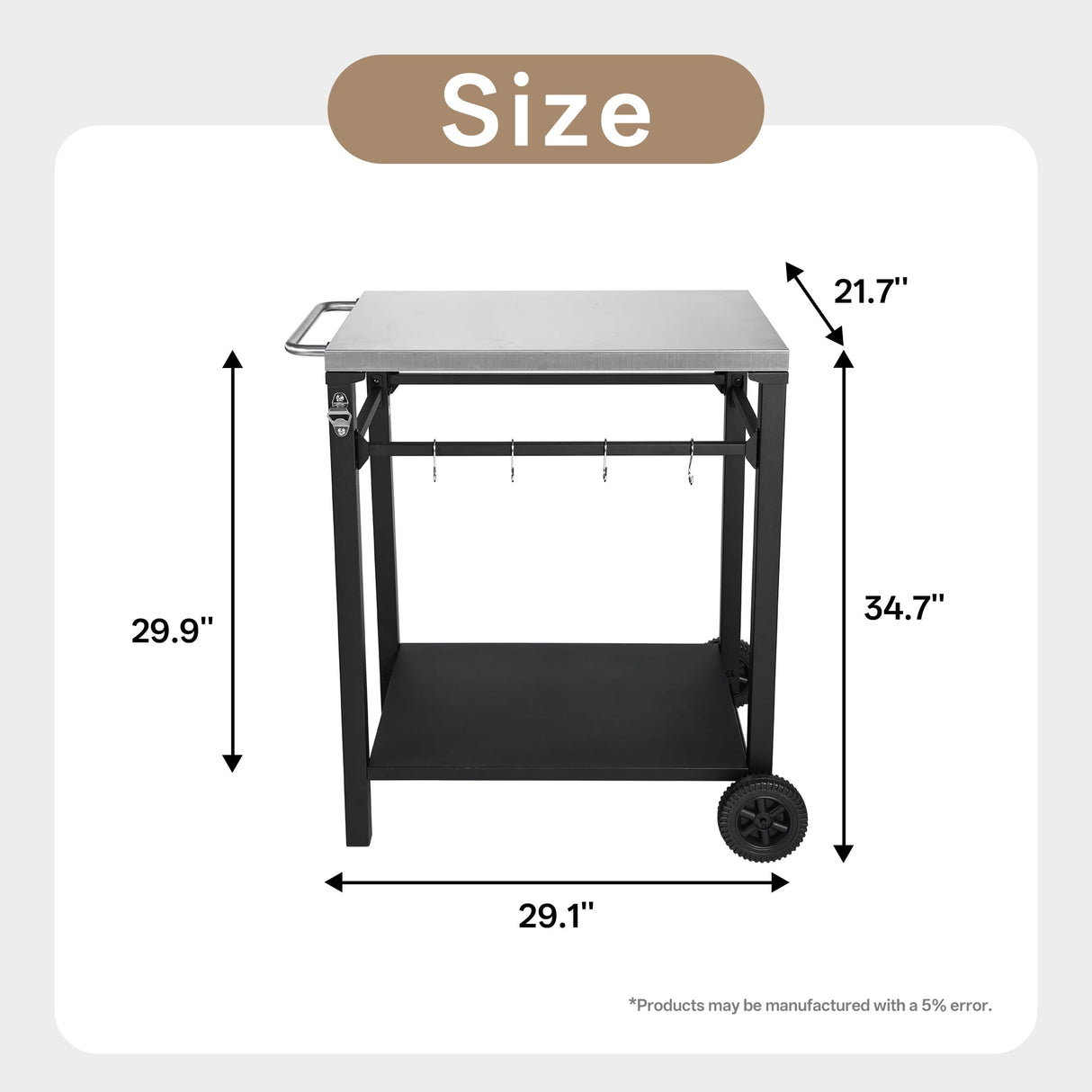 2-Tier Outdoor Grill Cart