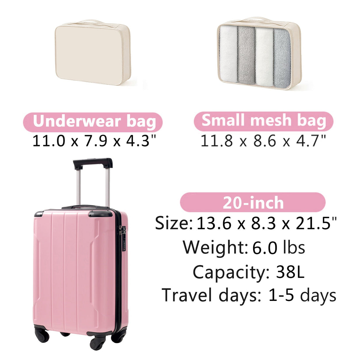 20-Inch Hardshell Carry-On Luggage
