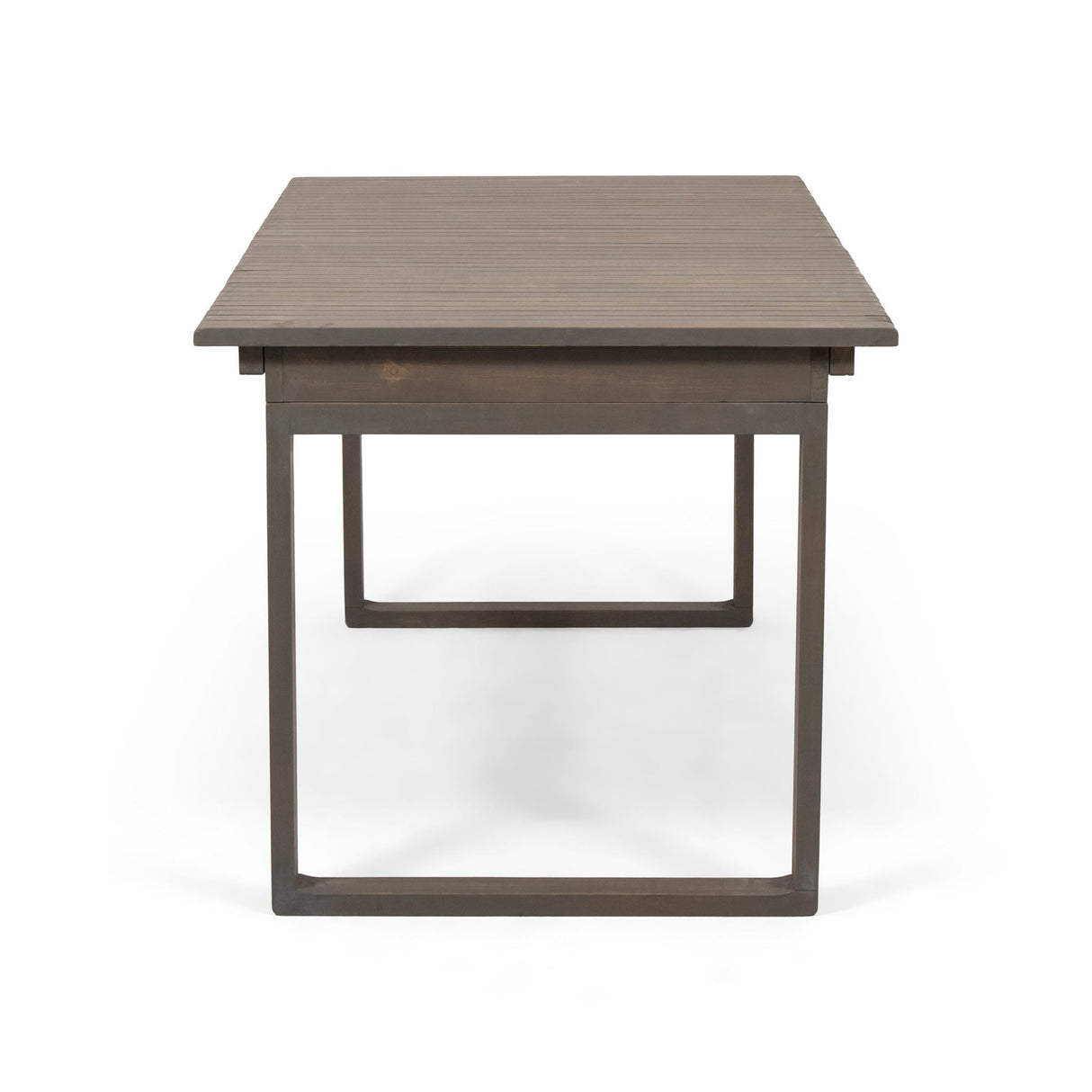 Outdoor Expandable Acacia Wood Dining Table With U Shaped Leg