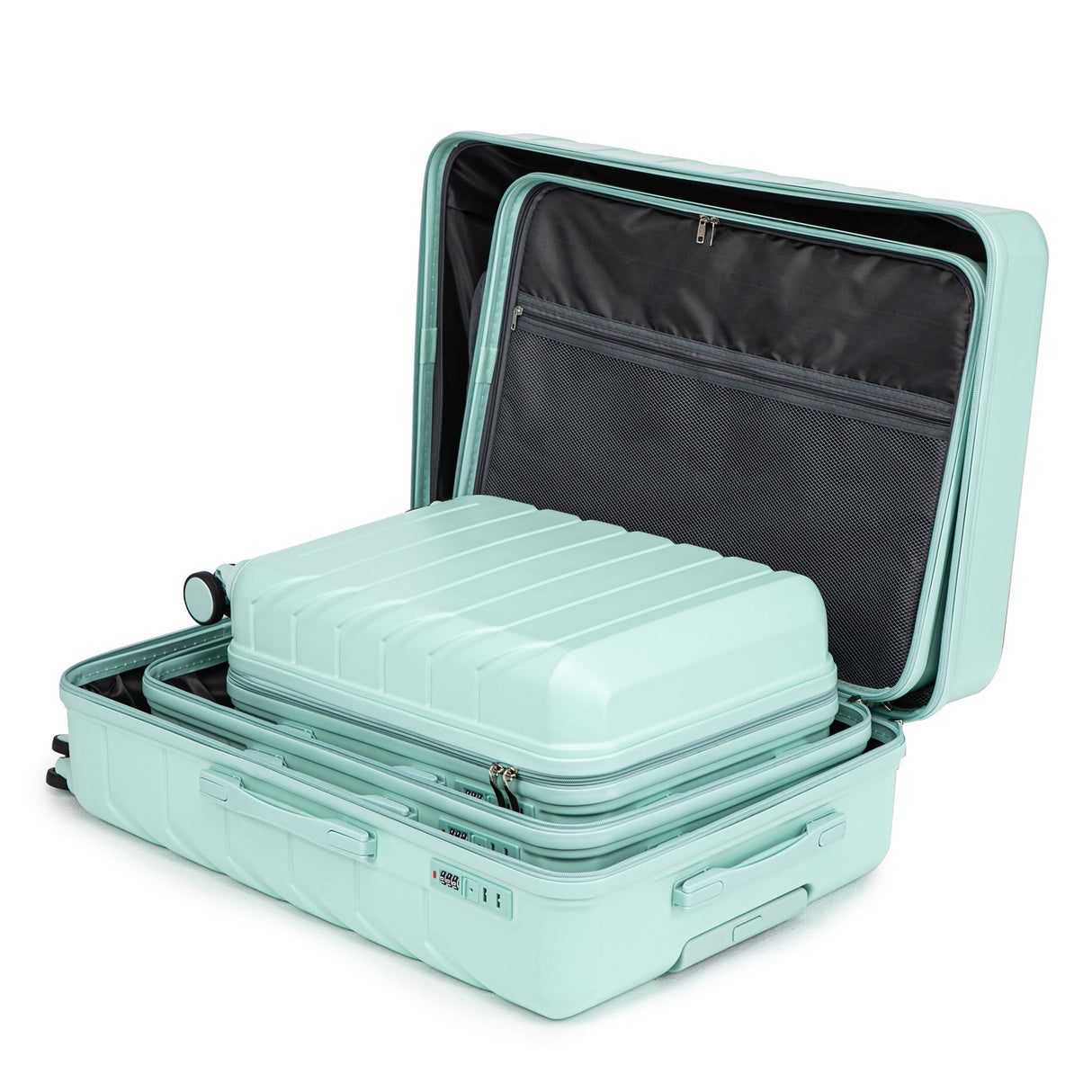 Set 3PCs 20'/24'/28' ABS Spinner Wheel Luggage - Mint Green