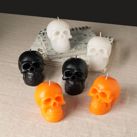Halloween-Funky-Multicolor-Skull-Candle-Box-6-Pcs-