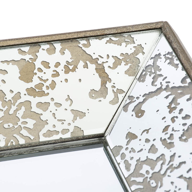 Antique Rectangle Mirror with Floral Accents