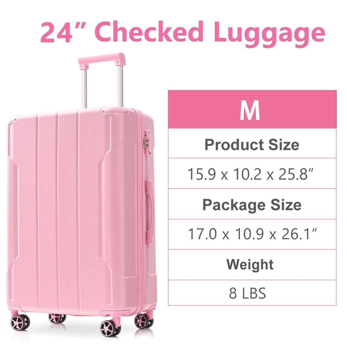 Lightweight Durable ABS Suitcases with Double Wheels