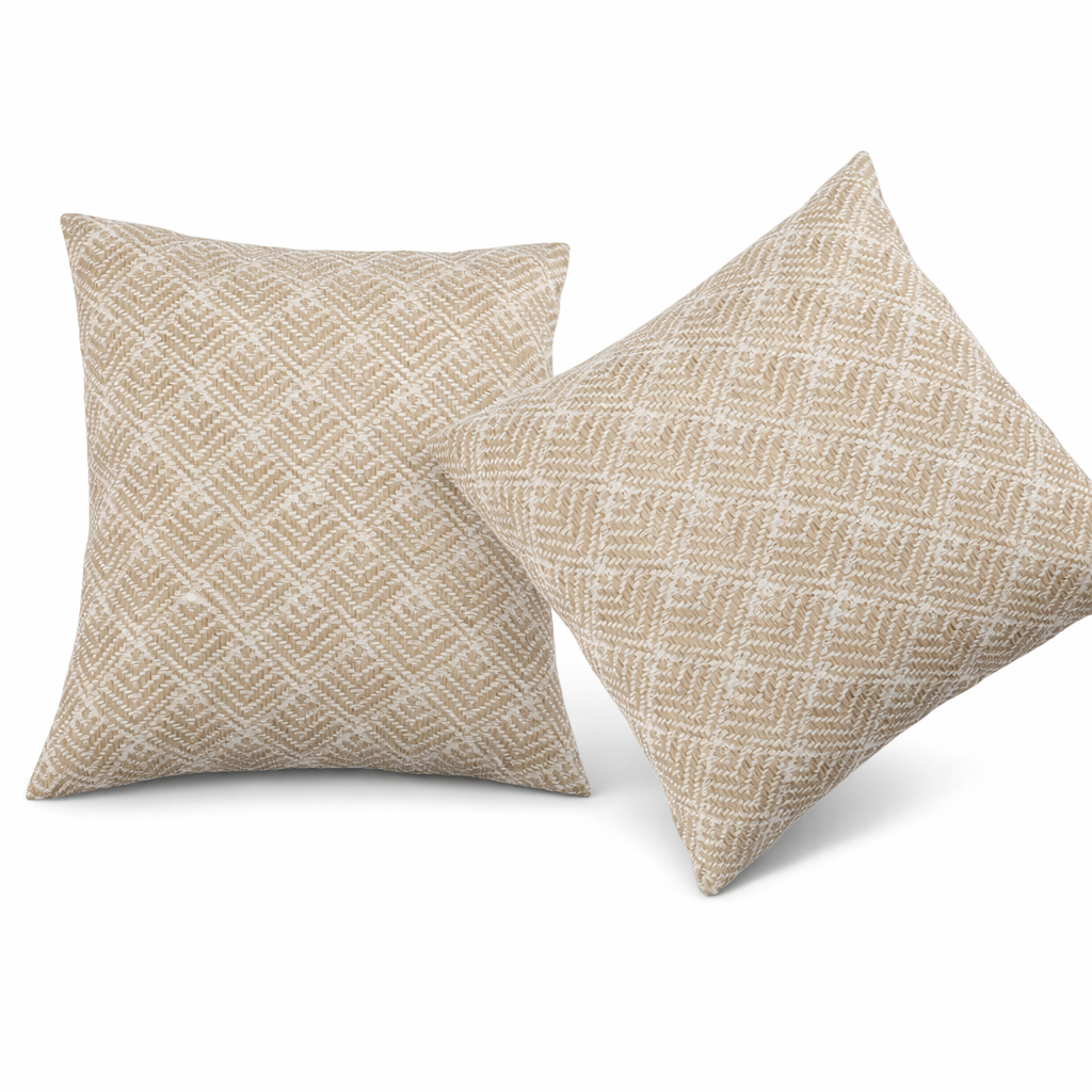 2 Pack Outdoor Throw Pillows, Waterproof & Fade-Resistant Patio Cushions (18x18 Inch)