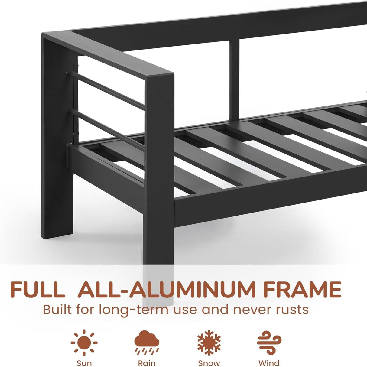 All-Weather Patio Loveseat With Thick Cushions