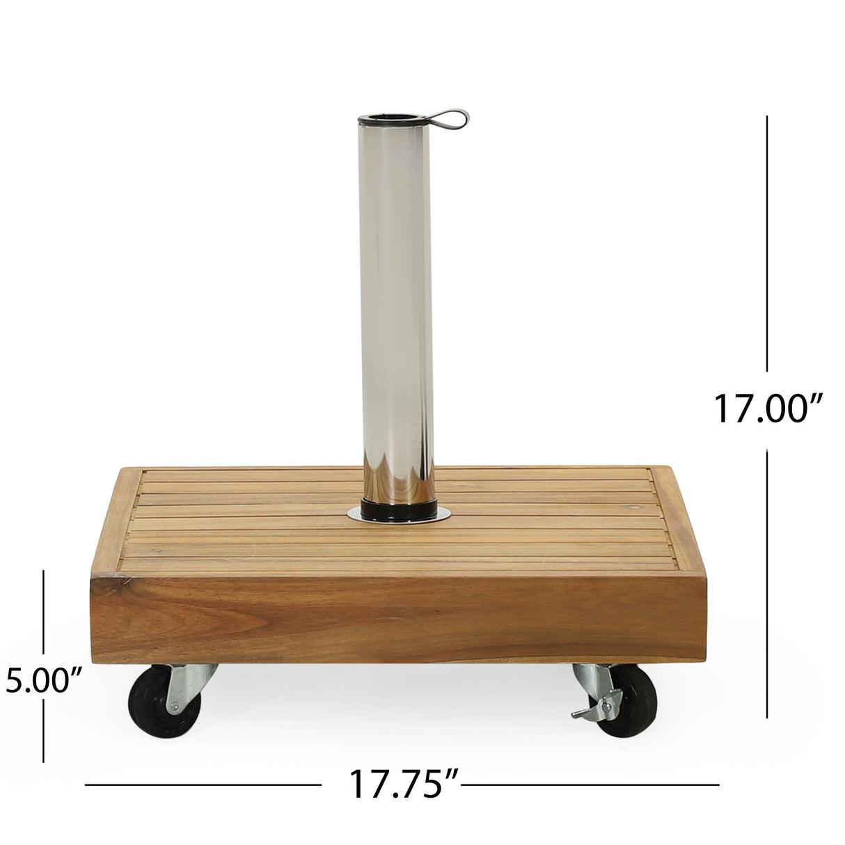 Ralph Square Umbrella Base with Teak Finish and Acacia Wood Construction