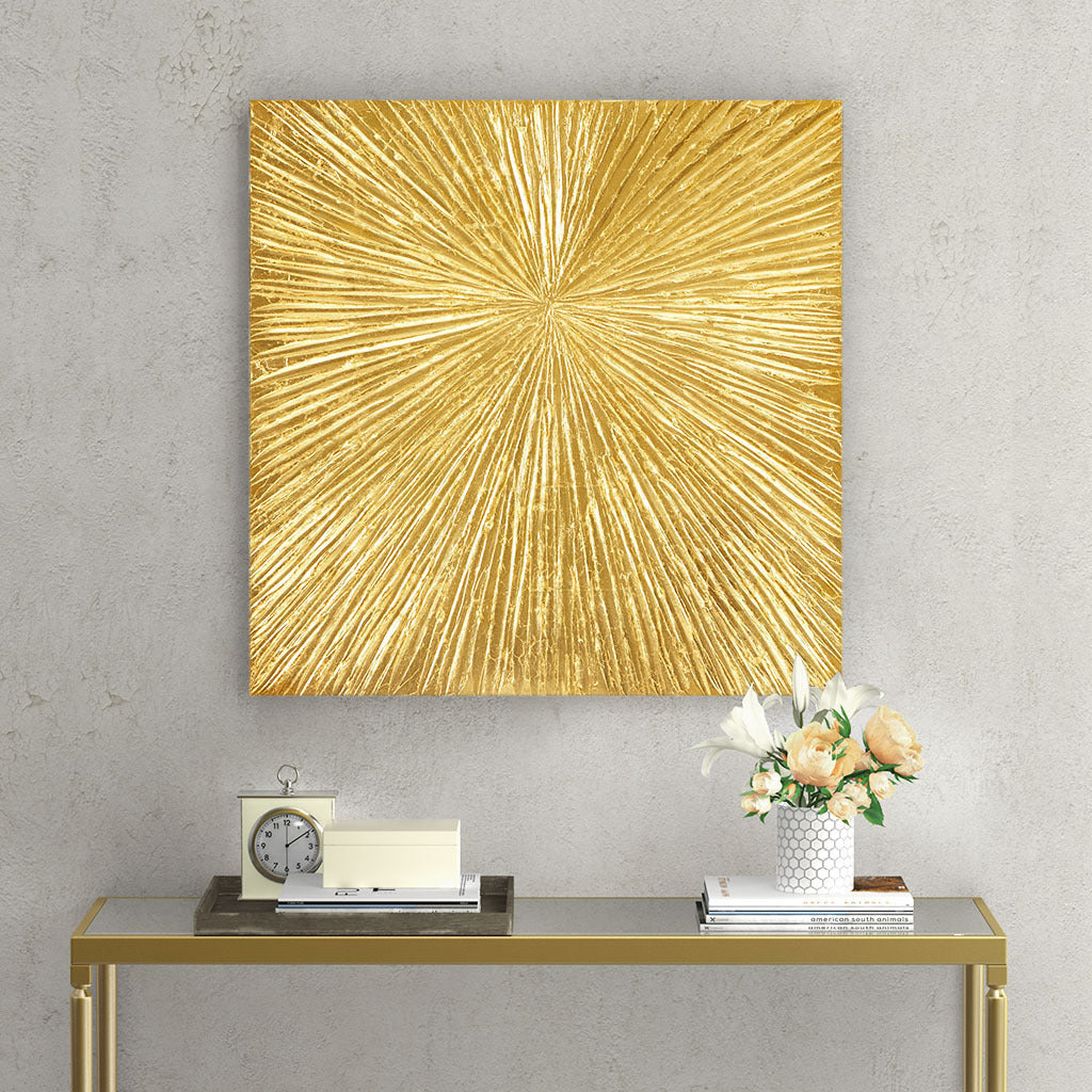 The Solaris Éclat™ – Hand-Textured Gilded Burst Wall Sculpture