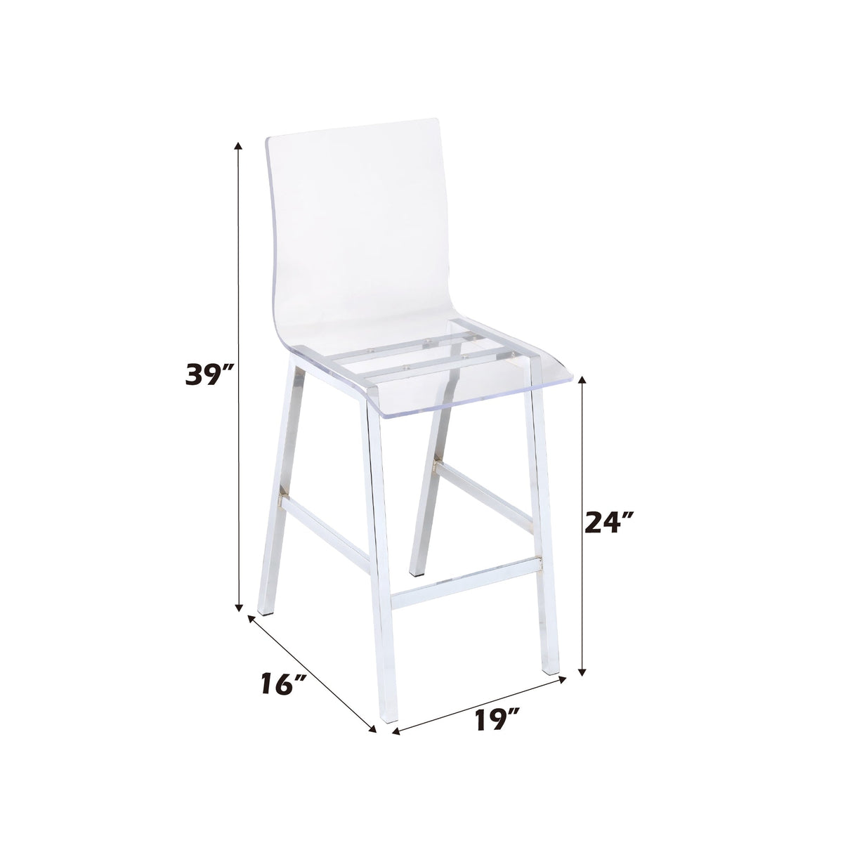 Nadie Clear Acrylic Armless Dining Chair