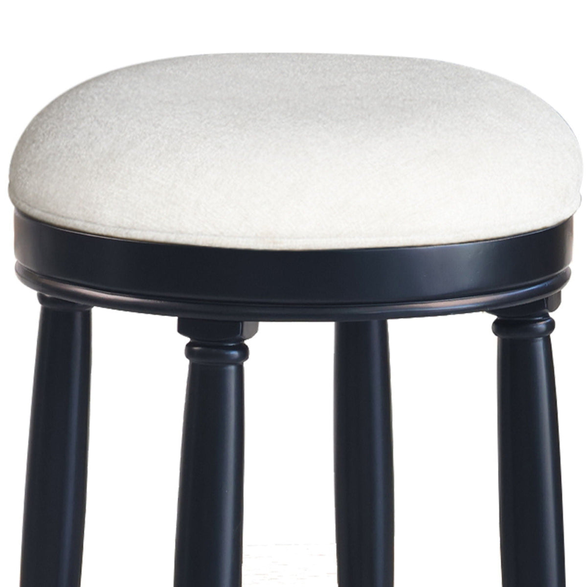 360° Swivel Wooden Barstools With Upholstered Seat, Counter Height (Set of 2)