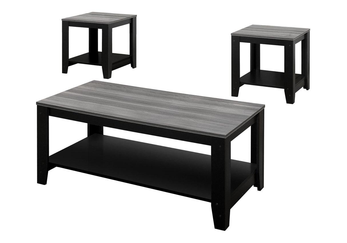Table Set, Coffee, End, Side, Accent For Living Room - Black (Set of 3)