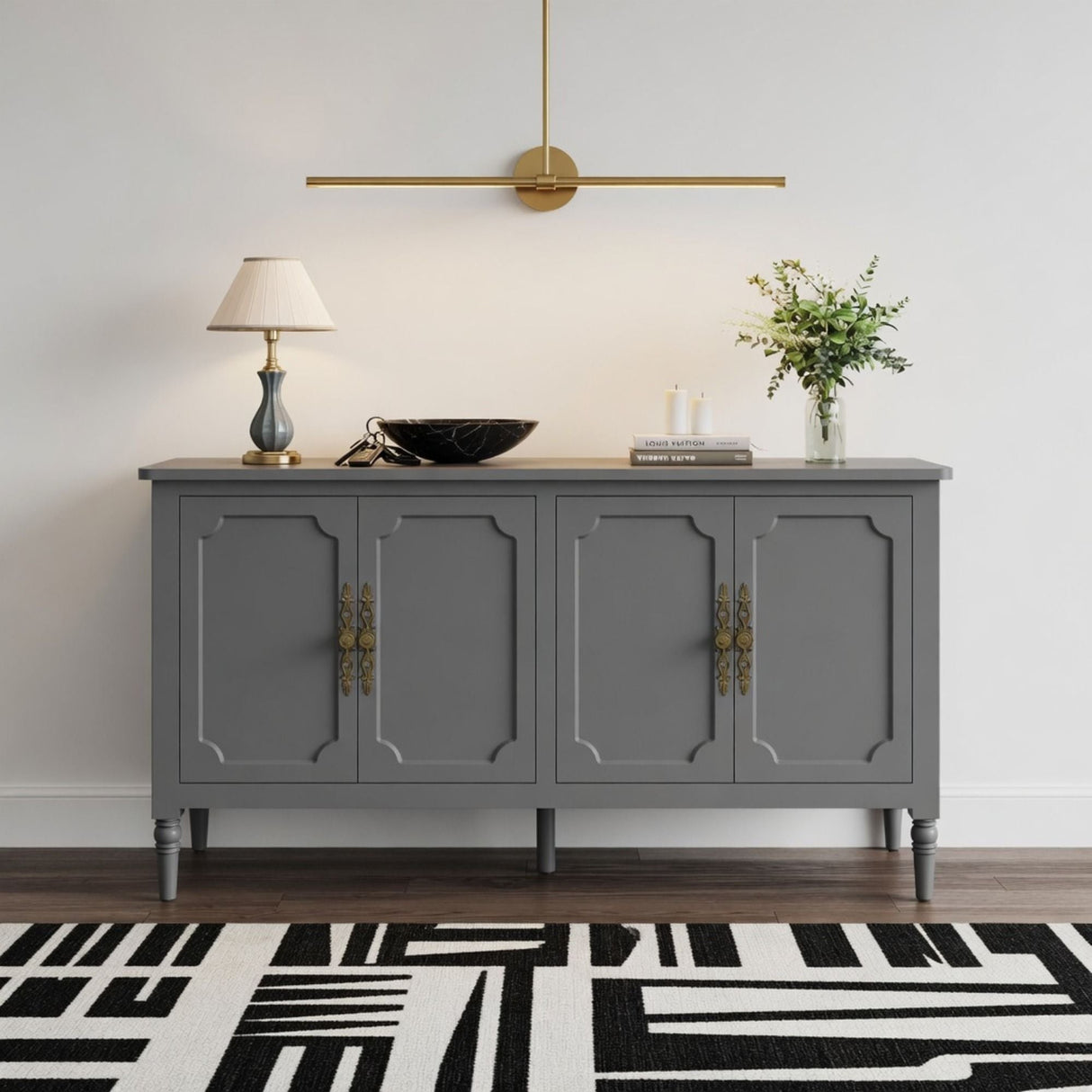 Vintage Buffet Cabinet With Adjustable Shelves