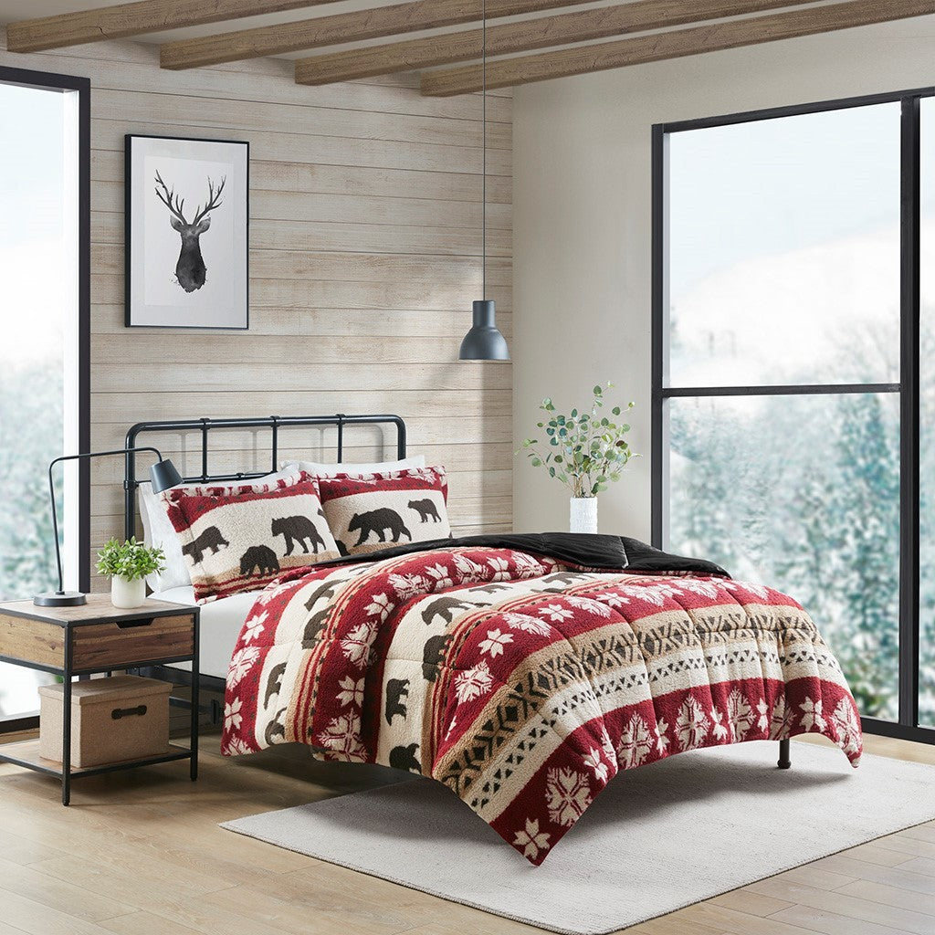 Print-Sherpa-Comforter-Set-Quilts-&-Comforters
