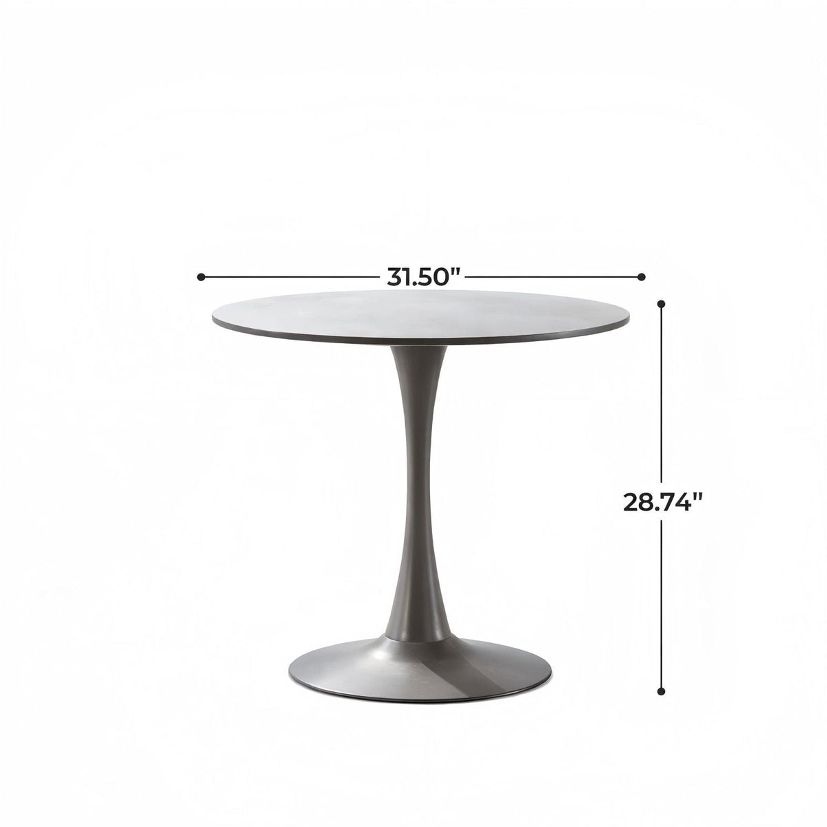 Mid-Century Tulip Dining Table with Round Top and Pedestal Base - Multiple Colors