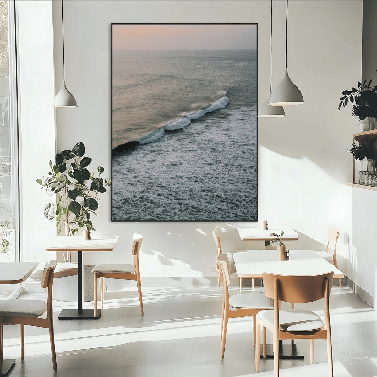 Ocean Waves Wall Art Canvas Print – Framed Coastal Serenity