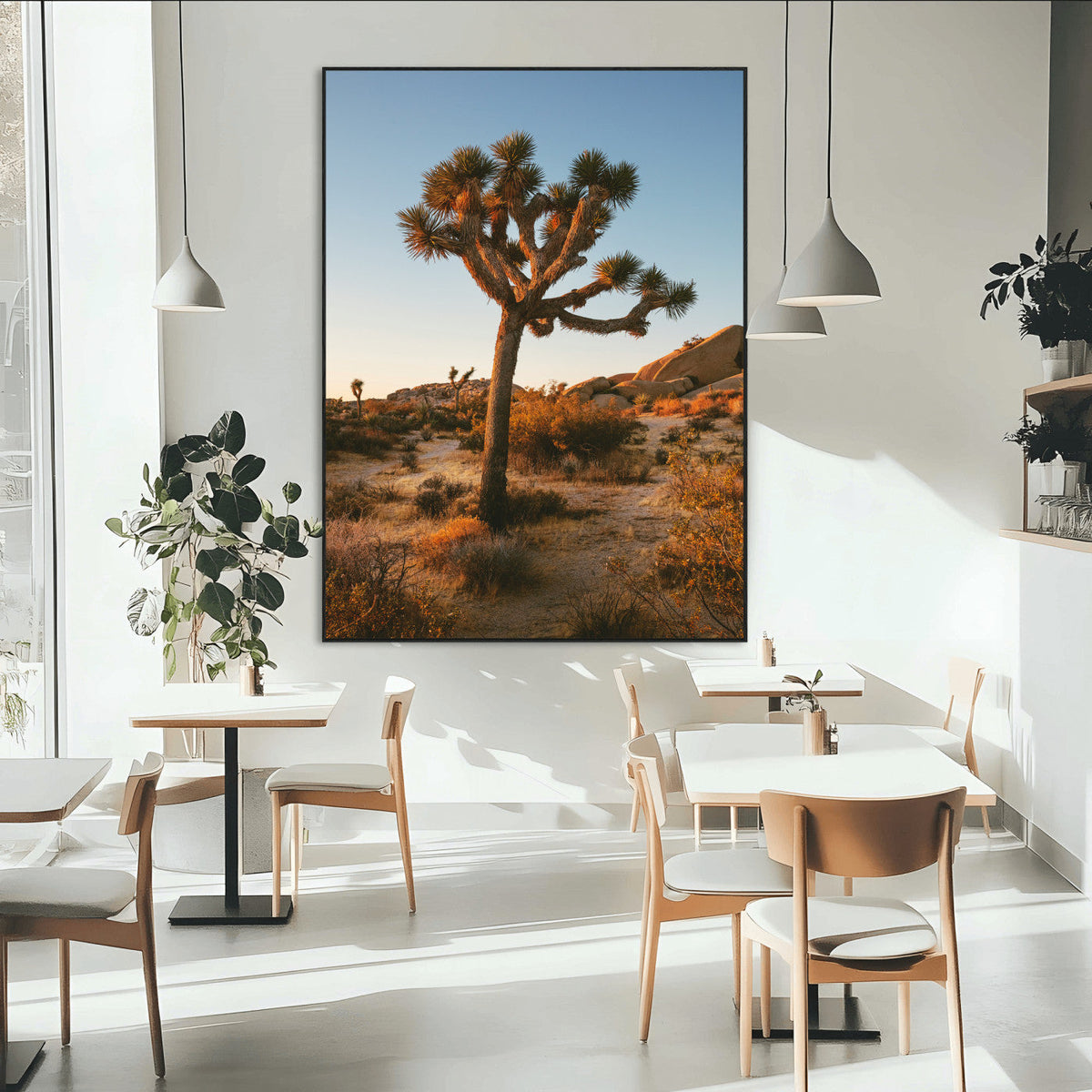 Joshua Tree Wall Art Canvas Print – Framed Desert Sunset
