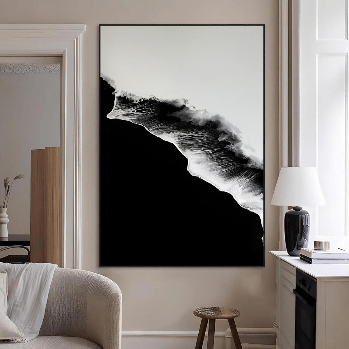 Ocean Wave Wall Art Canvas Print – Framed Abstract