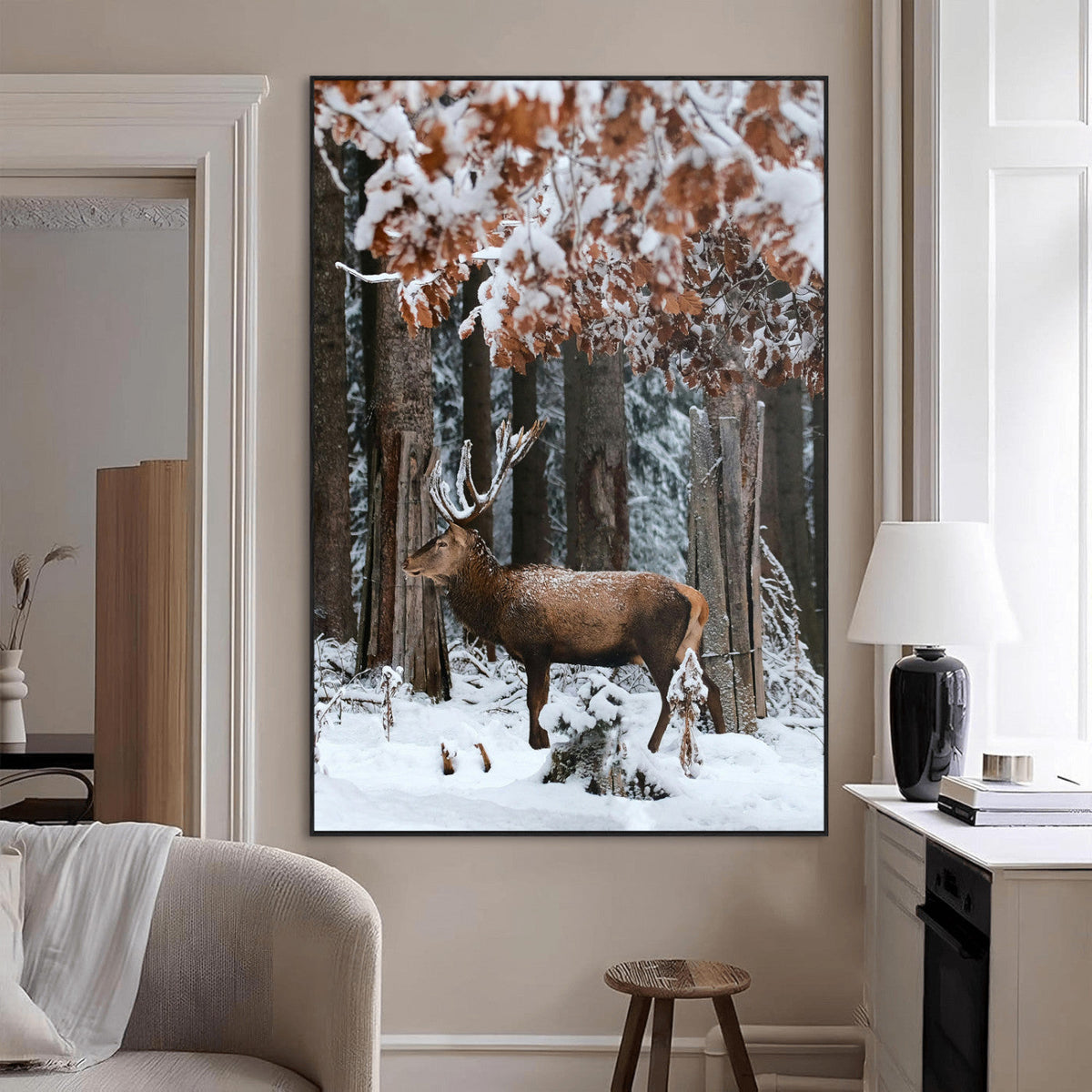 Serene Landscape Wall Art Canvas Print – Framed Winter