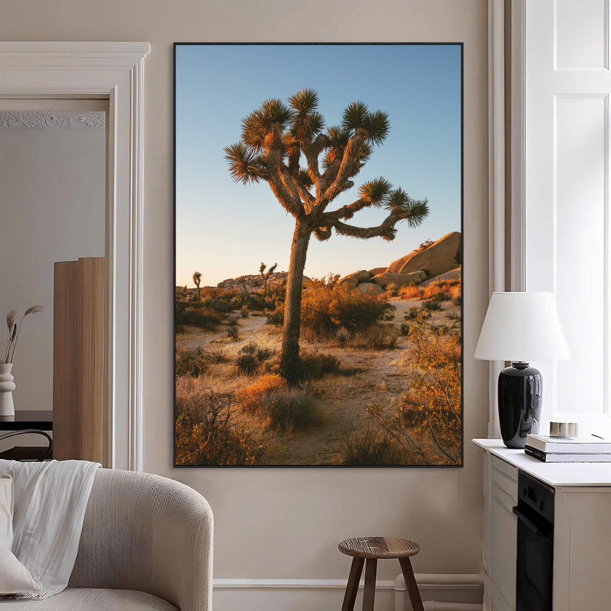 Joshua Tree Wall Art Canvas Print – Framed Desert Sunset