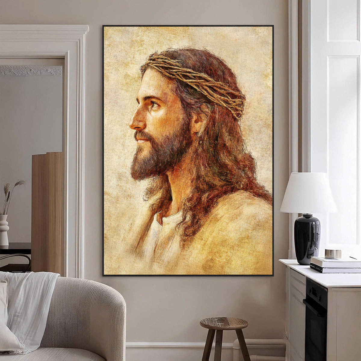 Spiritual Portrait Wall Art – Framed Inspirational Canvas