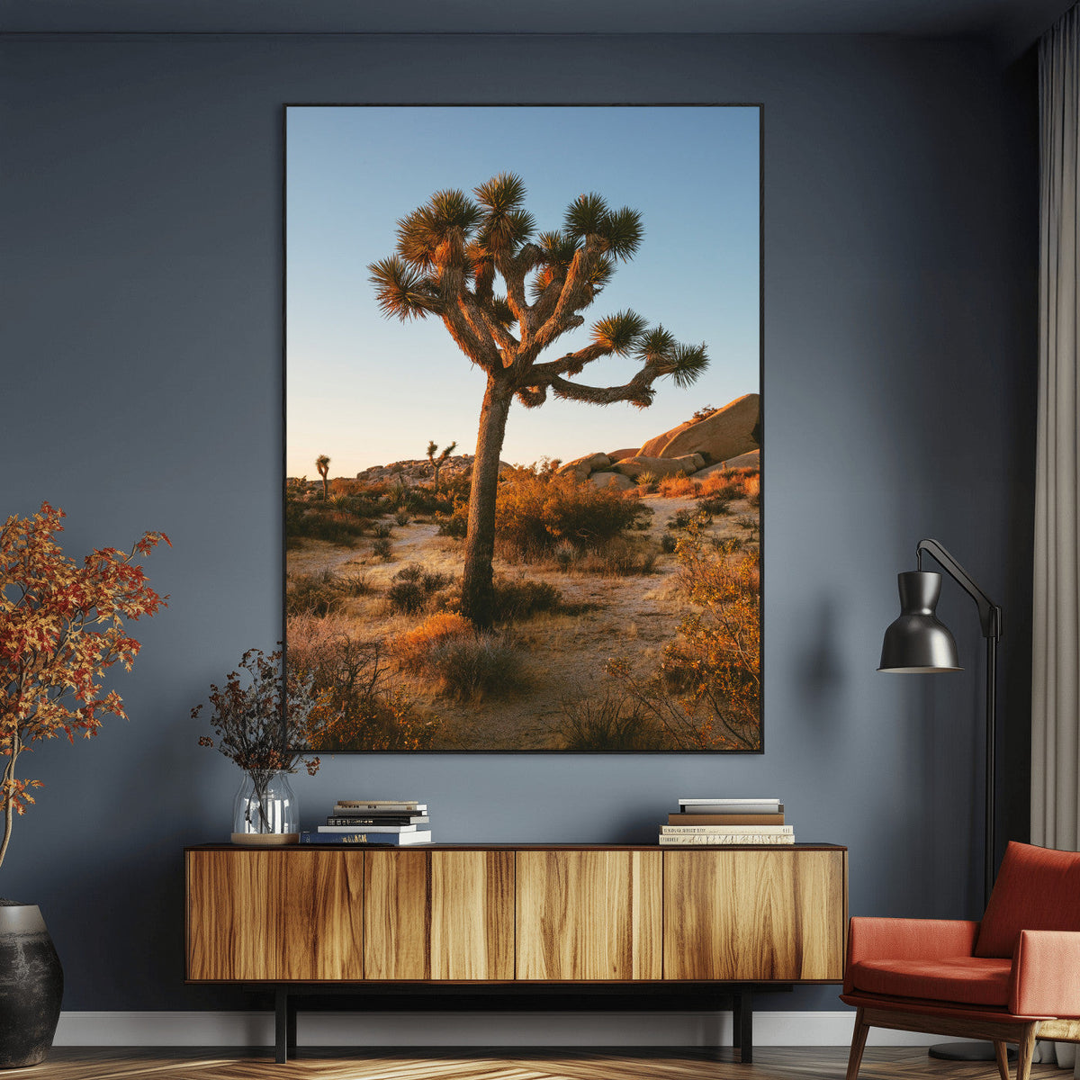 Joshua Tree Wall Art Canvas Print – Framed Desert Sunset