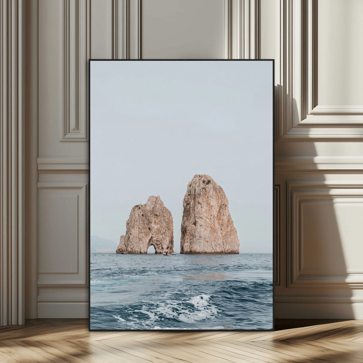 Faraglioni Capri Wall Art Canvas Print – Framed Serene Ocean