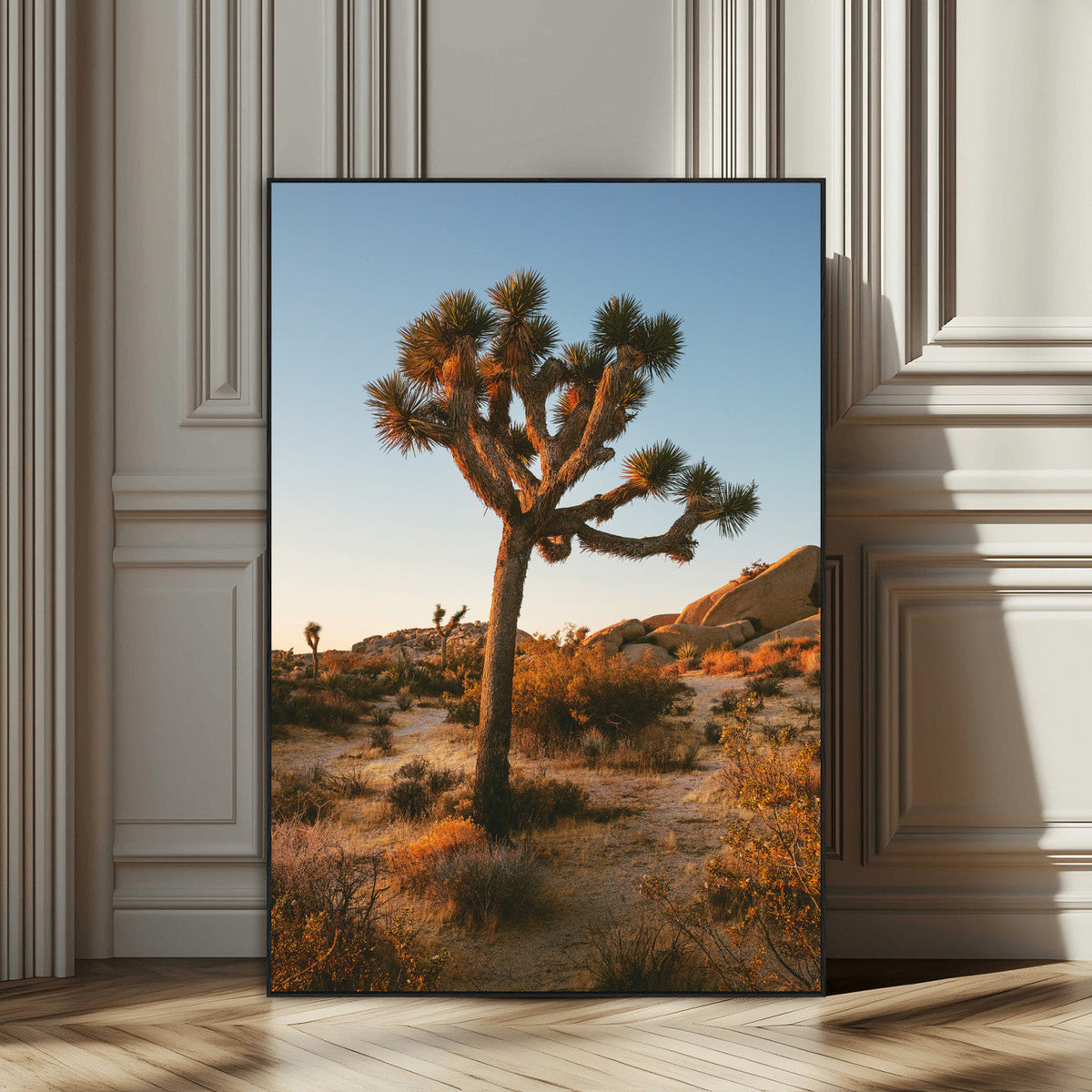 Joshua Tree Wall Art Canvas Print – Framed Desert Sunset